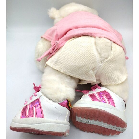Build A Bear Princess White Teddy Pink Shirt Pink Skechers Shoes White Shorts Pl - Picture 11 of 15